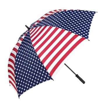 Golf umbrella with flag pattern, 190T pongee, Golf umbrellas manufacturer