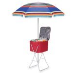 Picnic Time Outdoor Umbrella, Multi-Color Stripe