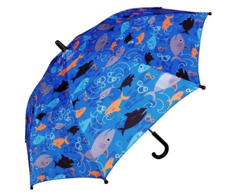 Rainstoppers W104 Kid's Multi Shark Print Arc, 32", Multi umbrella