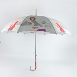 Modischer, langer, gerader Regenschirm mit Aufdruck