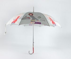 Auto Open Fashion Long Straight Print Umbrella