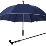 Verstellbarer, verstellbarer, reflektierender Krückenschirm für Herren mit T-Griff