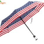 US Flag Umbrella American Flag 3 Folding Compact Travel Windproof Umbrella