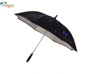 23" Automatic 3 Modes Stars Long-handled LED Light Rain Umbrella