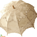 Weißer Spitzen-Hochzeitssonnenschirm-Regenschirm im Großhandel