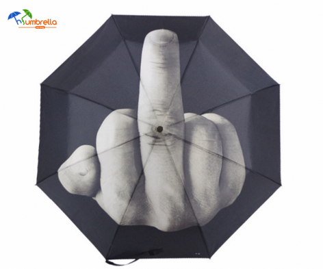 Custom Printed Fashion Design Middle Finger Umbrella