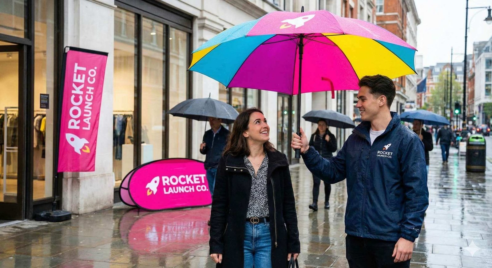colorful umbrellas rainbow