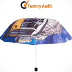 Custom Design Full Color Printed 3 Fold Sun Umbrella