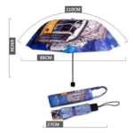 Custom Design Full Color Printed 3 Fold Sun Umbrella