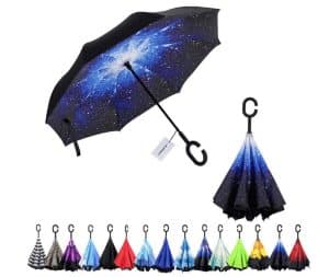 Guarda-chuva de cabeça para baixo com suporte para carro