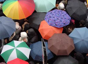 Verschiedene Arten von Regenschirmen