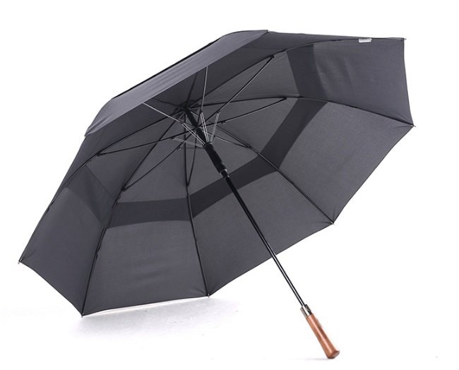 Classic Auto-Open Rain Umbrella with Two Versions of Wooden Handle