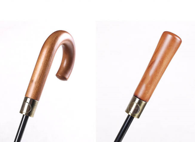 umbrellas with curved wooden handles