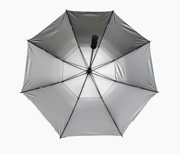 Golf umbrella with silver coating