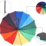 Regenbogen gebogener gerader Regenschirm