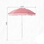 Sonnenschirmstange mit roten Streifen