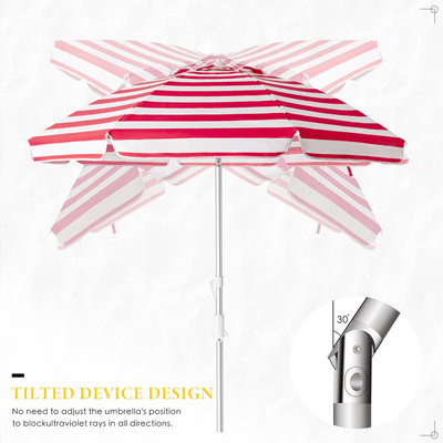 Red Stripes Umbrella with tilted