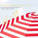 UV-Strandschirm mit roten Streifen