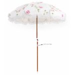 Strandschirm mit Rosenfransen