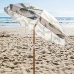 Retro-Palmen-Strandschirm mit Holzstange