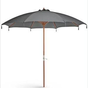 wooden patio umbrella with tassel