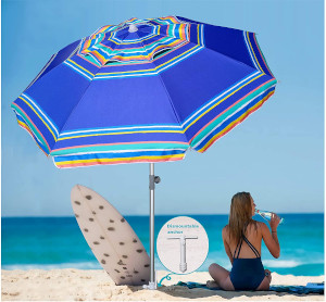 Steel Tilt and Sand Anchored Beach Umbrella