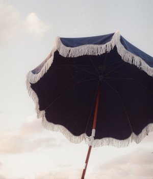 Atlantic Blue Boho Beach Umbrella