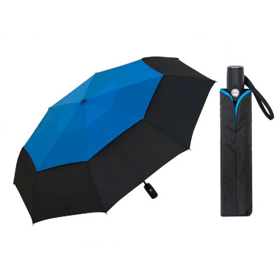 Double canopy Windproof Travel Umbrella – Automatic Strong & Portable Umbrellas