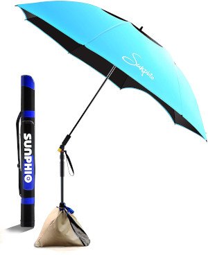 Sunphio Large Windproof Beach Umbrella