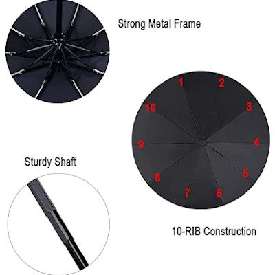 Ombrello A Papera - Ombrello Con Manico A Papera | Ombrello Da Viaggio, Ombrello Antivento Protezione UV Donne Sole E Pioggia 8 Costole Manico In Legno Ombrelli Per Bambini