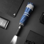 Automatik-LED-Regenschirm blau