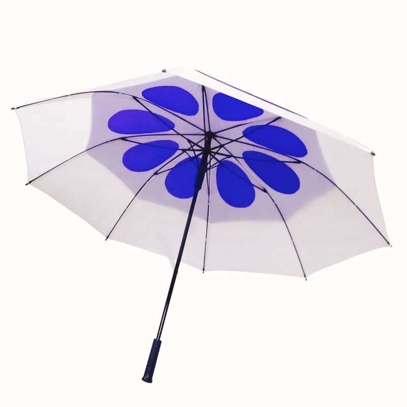 Double layer vented golf umbrella with holes