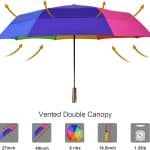 large vented rainbow umbrella windproof