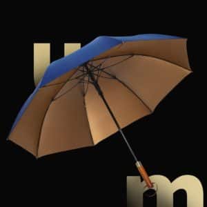 Custom logo print luxury wooden golf umbrella