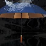 Custom logo print luxury wooden golf umbrella