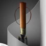 Custom logo print luxury wooden golf umbrella