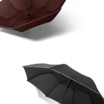 الترويجية 2 مظلة قابلة للطي باللونين الأحمر والأسود