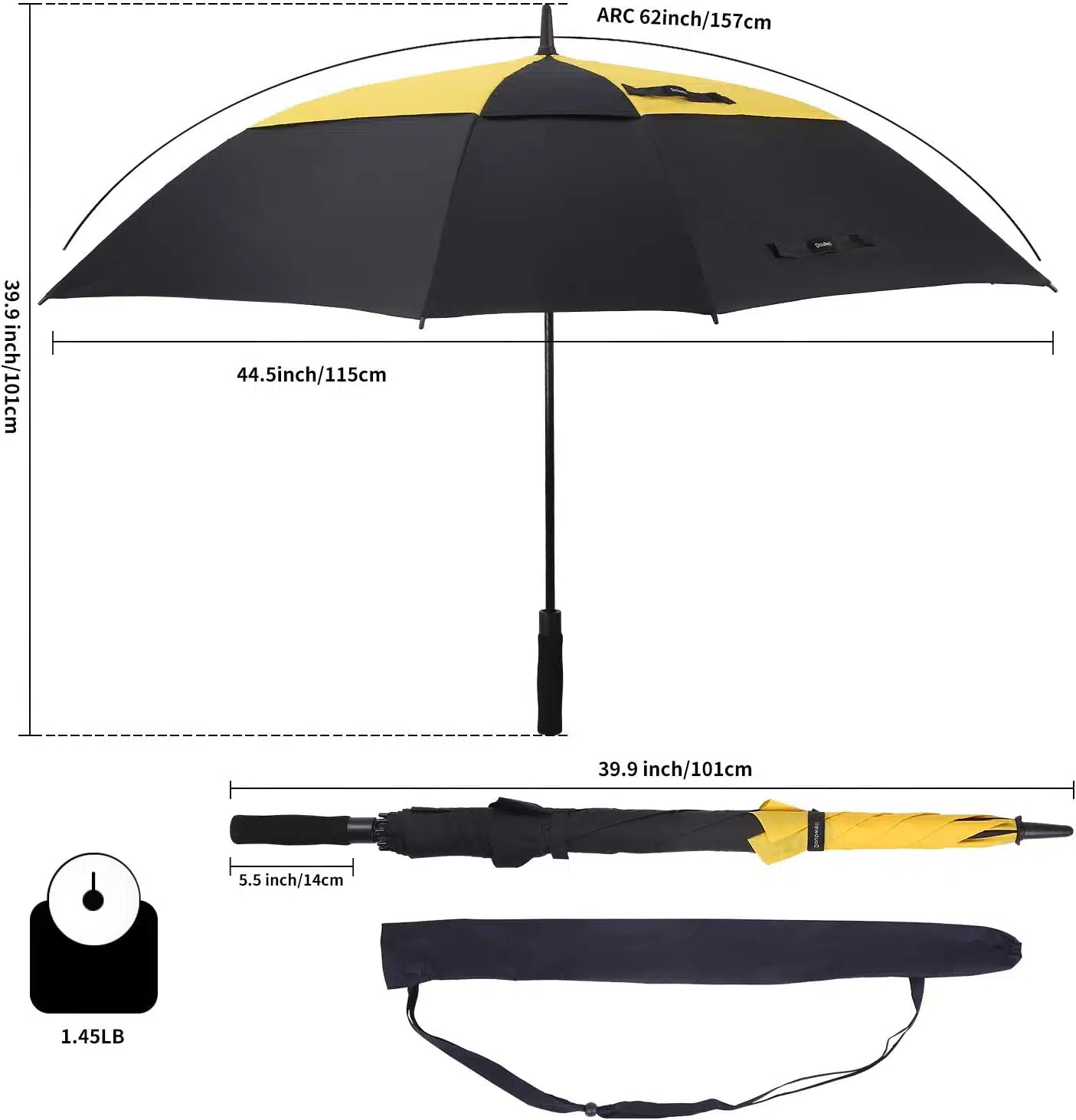 스퀘어 골프 우산 사이즈