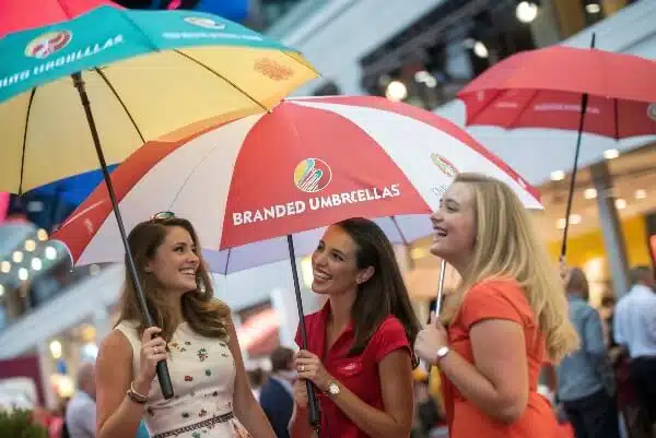 Entwerfen von Regenschirmen mit individuellem Logo