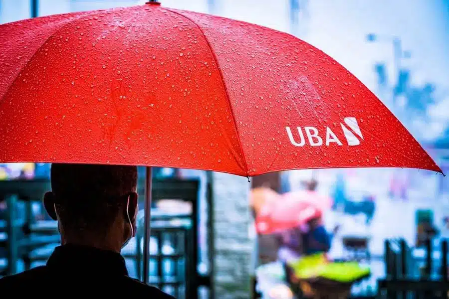 Uba bank paraply rød