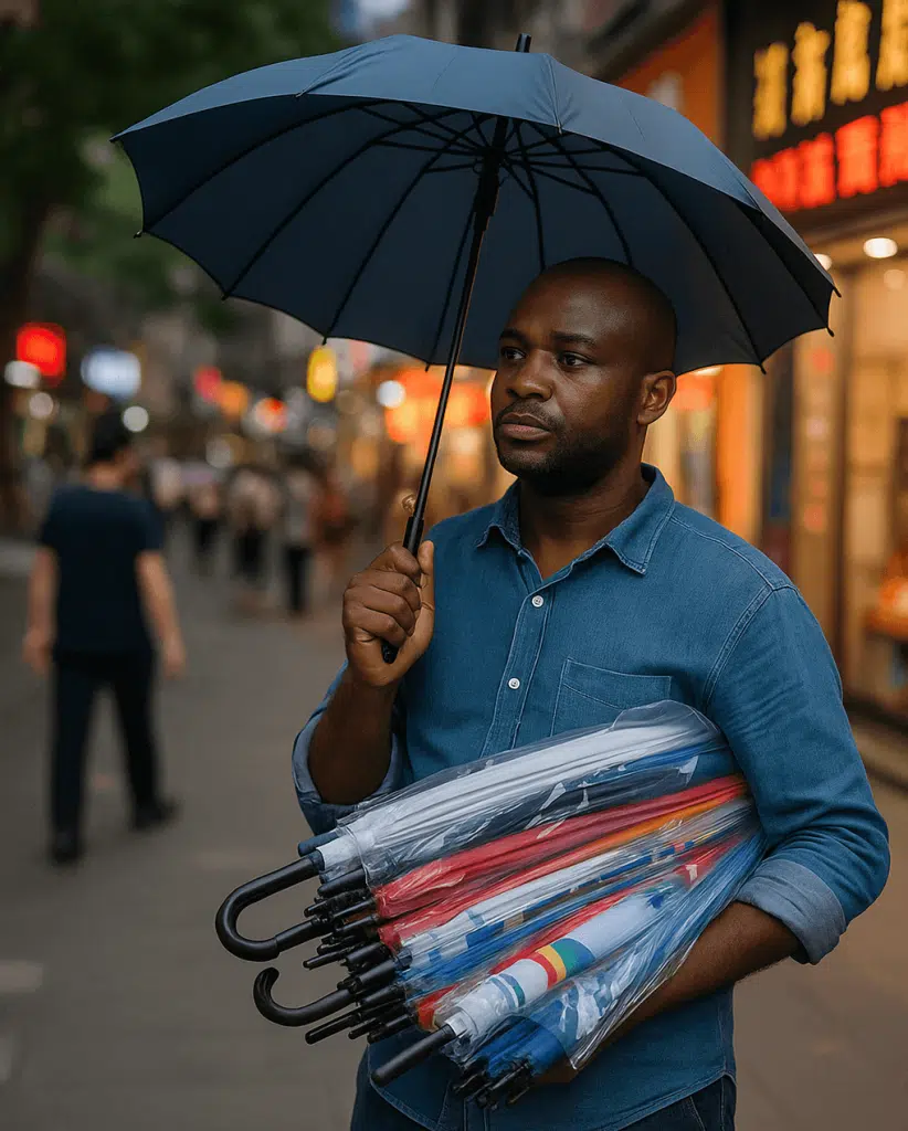 Ombrello per uomo d'affari nigeriano
