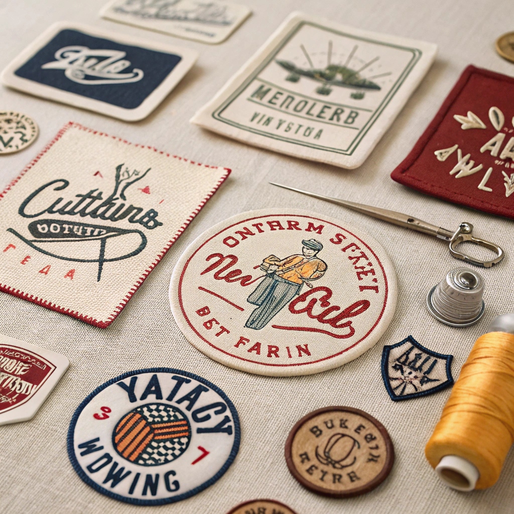 Regenschirm bestickte Etiketten