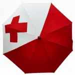 Promoção de guarda-chuvas com bandeiras personalizadas