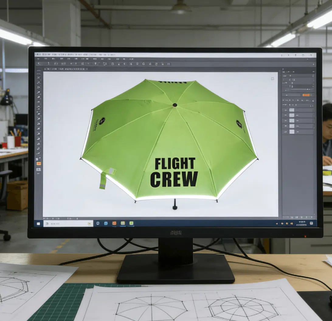 Guarda-chuvas personalizados para tripulantes de companhias aéreas