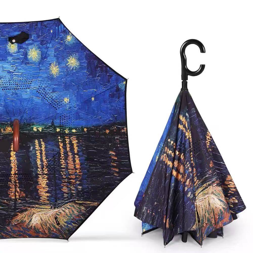 Custom Printed Umbrella Van Gogh’s Starry Night reverse umbrella