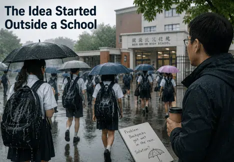 A ideia surgiu fora de uma escola.