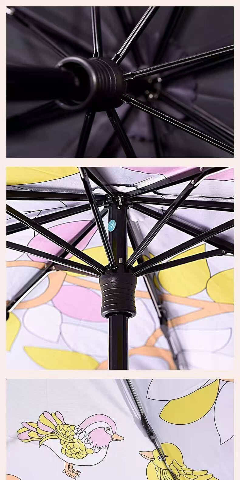 Close-up comparison between the original artefact and printed umbrella canopy details