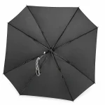 Inside frame and slim ribs of a custom black square event umbrella
