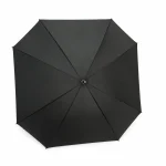 Top view of a custom black square umbrella for fashion events